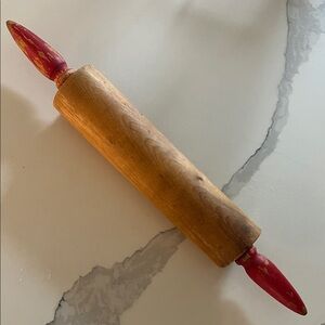 Vintage Red and Brown Rolling Pin